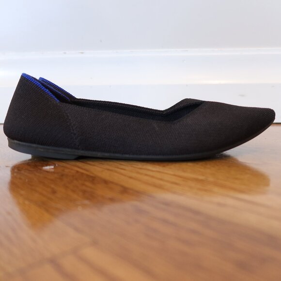 Rothy's The Point II Pointed Toe Flat shoes 8 black knit comfy 8 sustainable - Picture 2 of 7